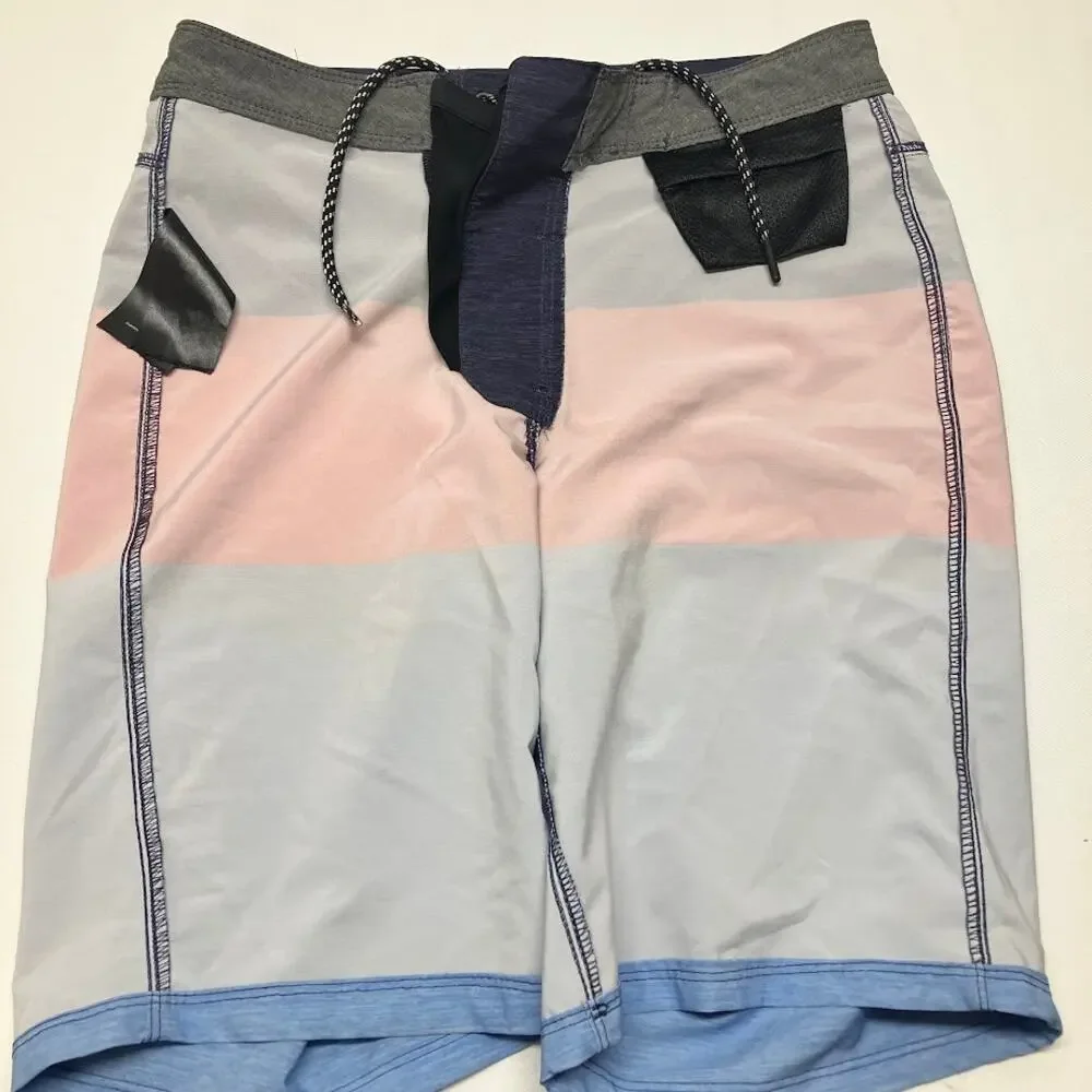 Hurley Board Shorts Colorblock Red Blue Navy Swim Trunks 9” Men's Size 28